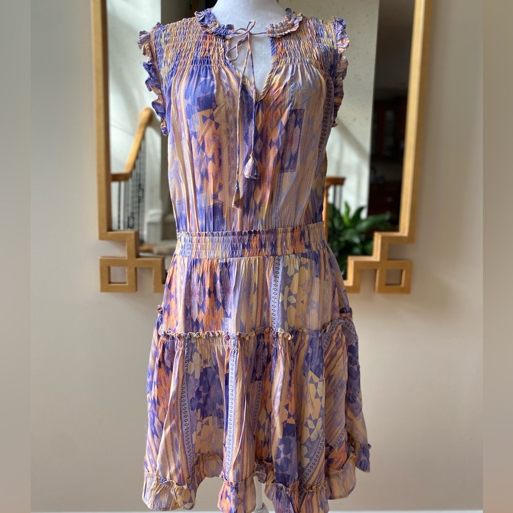 Dear John Anthropologie Melodie Tiered Ruffle Dress in Southwest Meadow Medium - Picture 4 of 16
